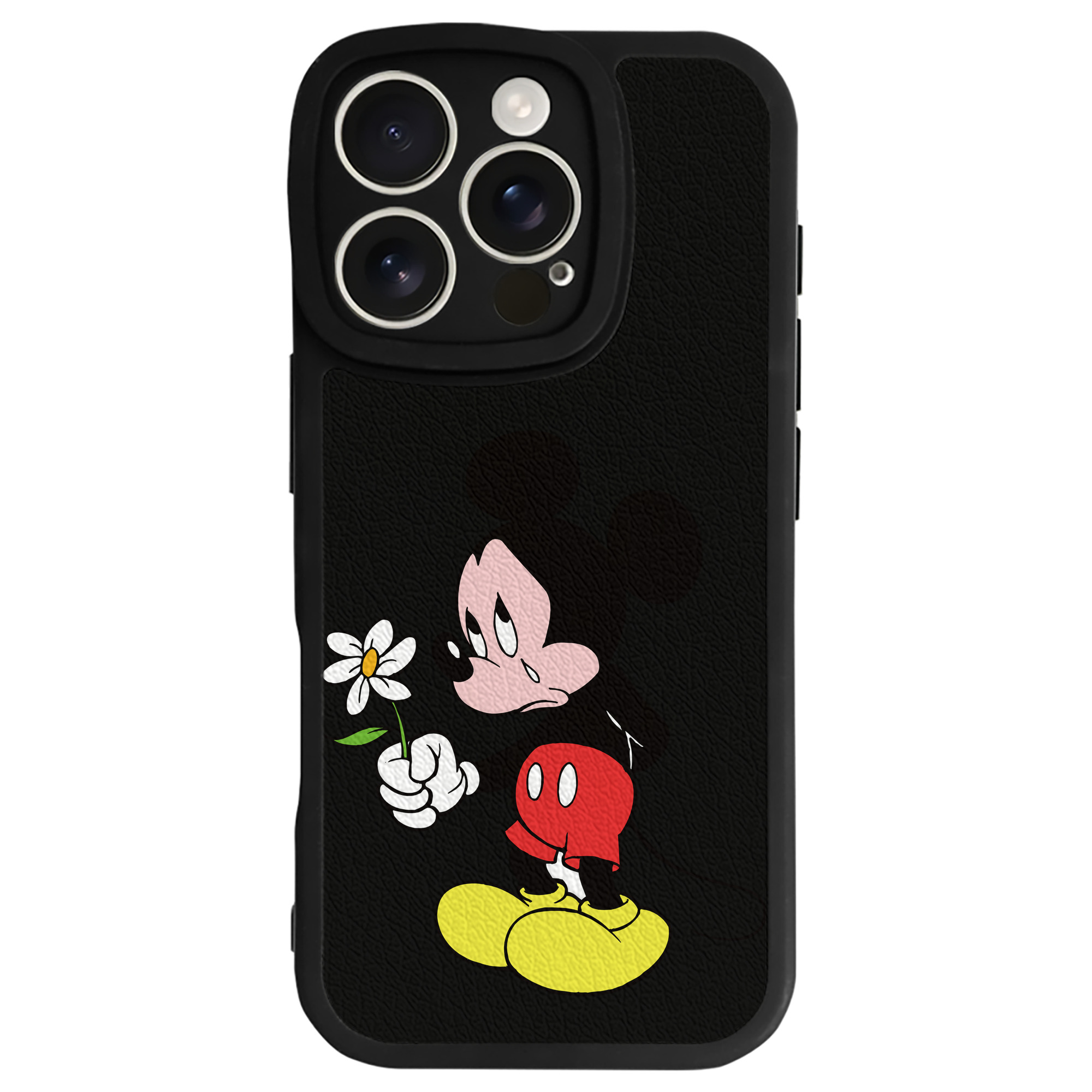 （画像用） ミッキーマウス Mickey Mouse 【iPhone 16シリーズ対応】シリコンスマホケース（レザー調） 材質：シリコン